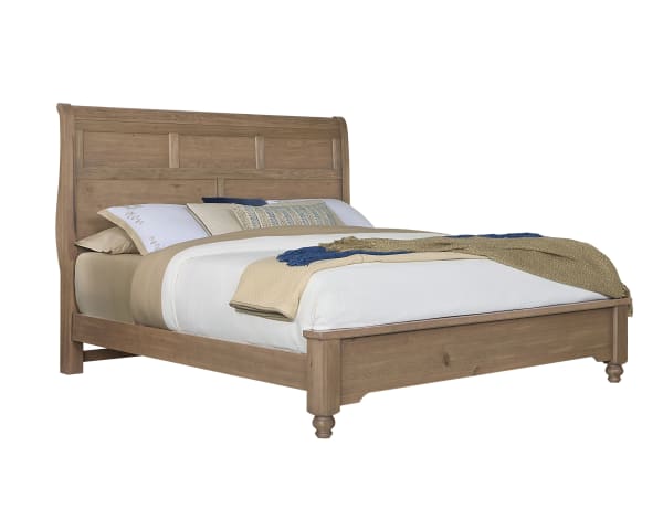 Vista - King Sleigh Bed - Natural Oak