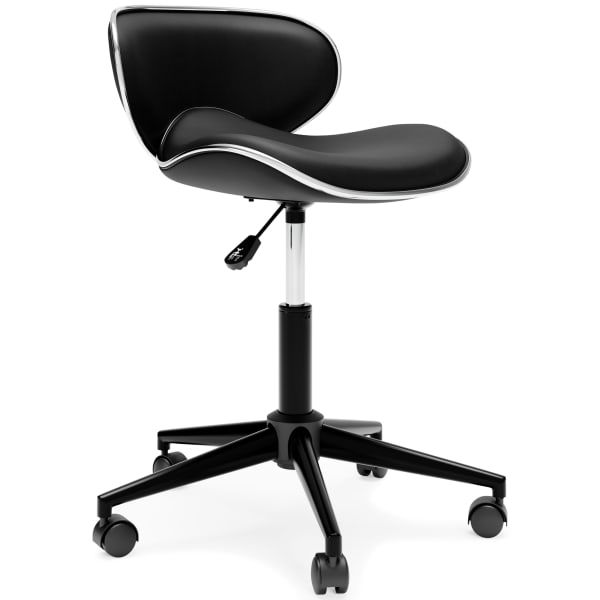 Beauenali - Black - Home Office Desk Chair , Contoured Shape