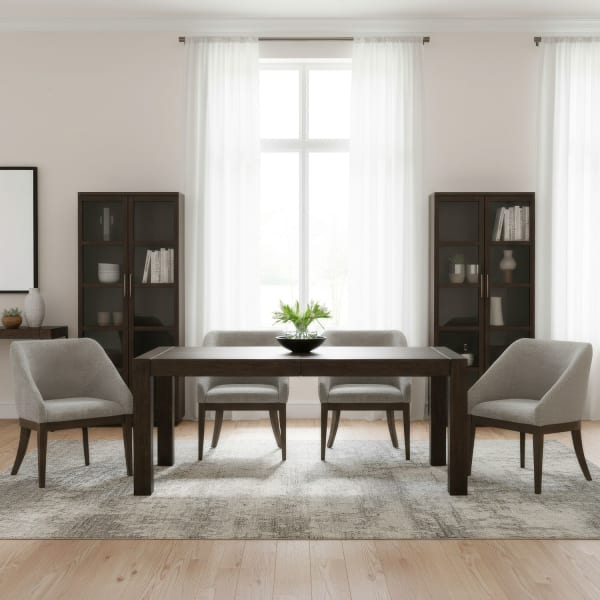 Cascade Falls - 5 Piece Rectangular Dining Table Set - Satin Espresso