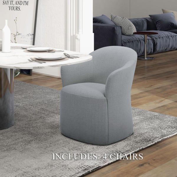 Accent Dining - Accent Dining Chairs With Casters (Set of 4) - Sapphire