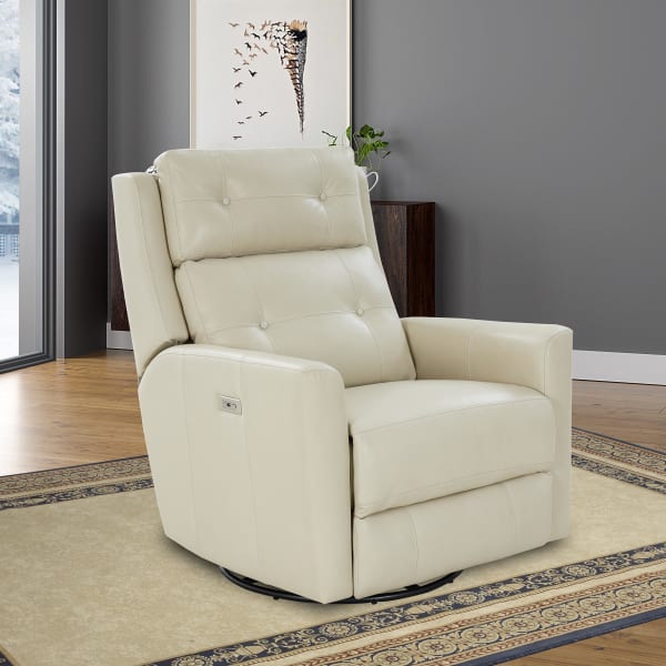 Marconi - Swivel Glider Recliner With Power Recline And Power Headrest - Beige