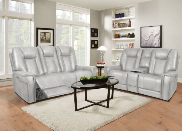 Sanibel - Power Console Loveseat- Wall Prox. Recliner With Power And Power Headrest And Lumbar, Wireless Charger (Layflat) - White