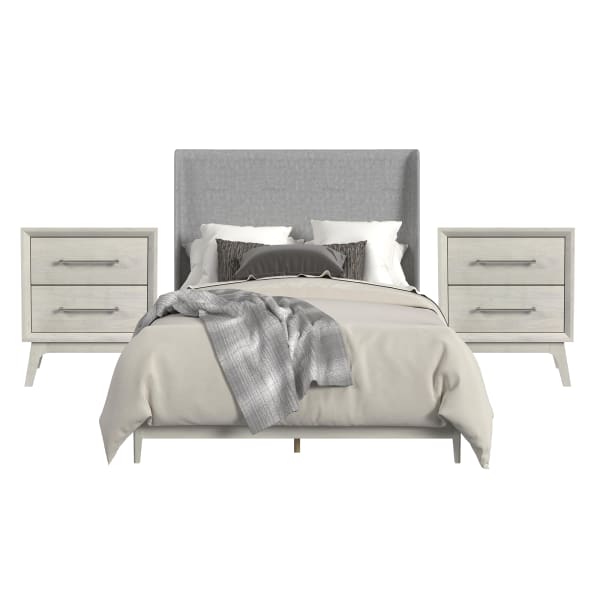 Westland - Full Upholstery 3 Piece Bedroom Set - Almond
