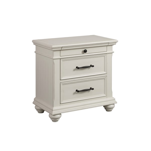 Slater - 3-Drawer Nightstand With USB Ports - White