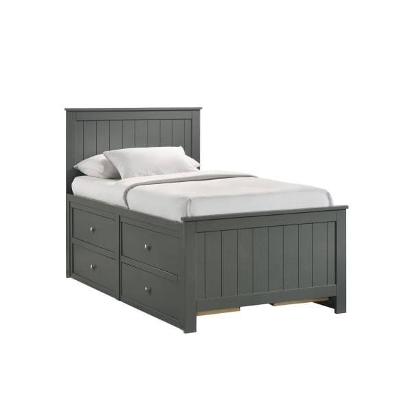 Sami - Twin Captains Bed - Gray