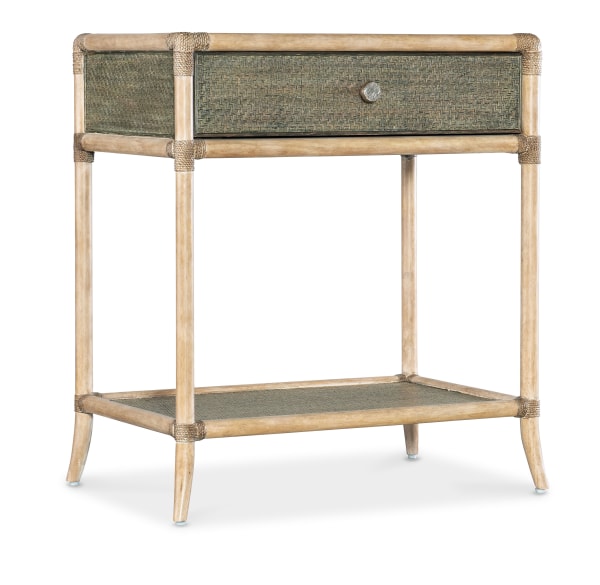 Retreat - Pole Rattan Bedside Table - Green