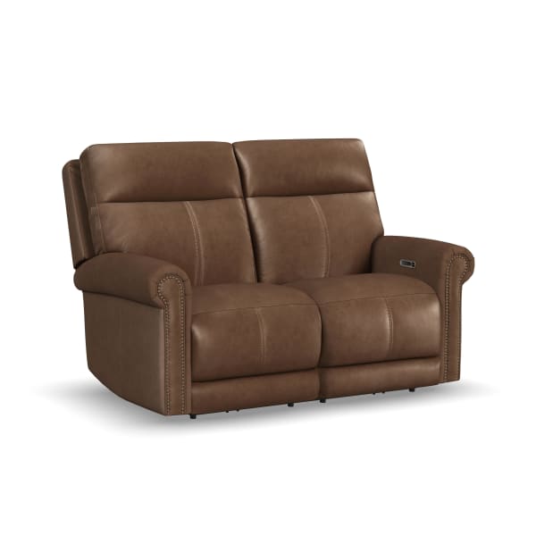 Alexander - Power Reclining Loveseat With Power Headrest & Lumbar - Khaki Brown
