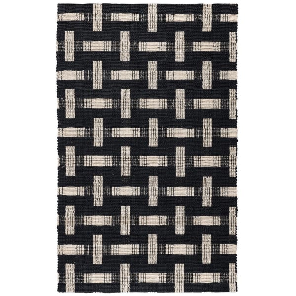 Preston - 2.6' x 8' Rug - Black/Ivory