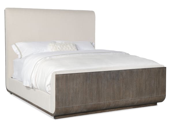 Modern Mood - King Upholstered Panel Bed - Dark Brown