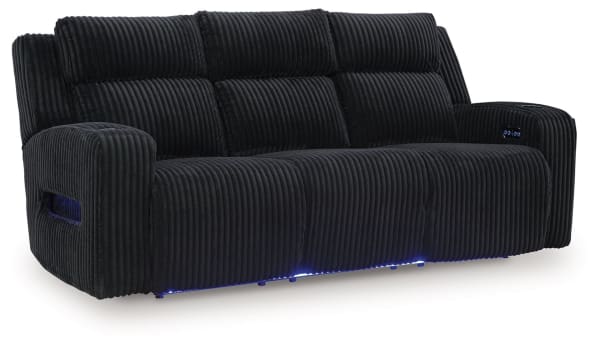 Forest Lake - Black - Power Reclining Sofa With Adj Headrest