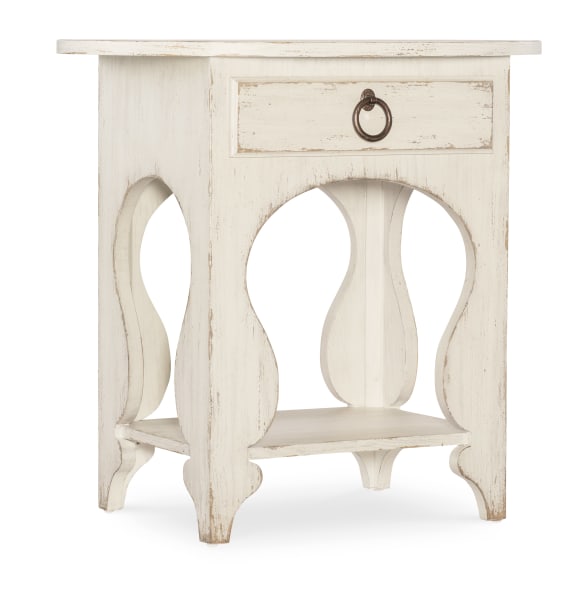 Americana - One-Drawer Oval Nightstand - White