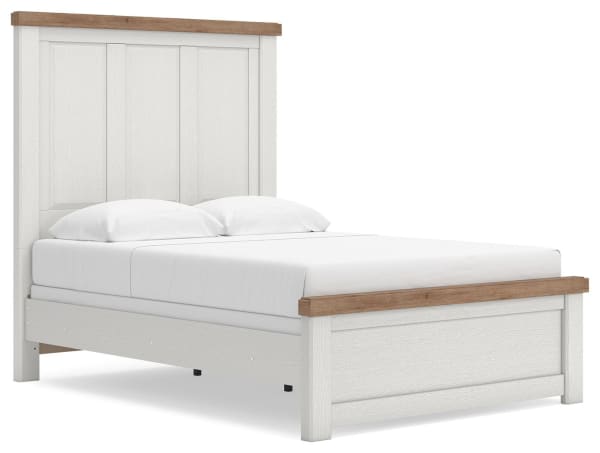 Savonport - Full Panel Bed - White / Brown