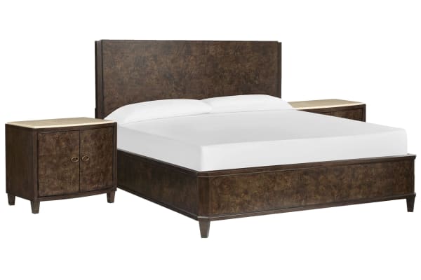 Rowan - Queen Panel Bed With 2 Door Nightstands - Espresso