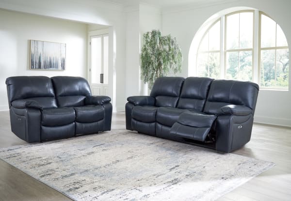 Leesworth - 2 Pc. - Power Reclining Sofa, Power Reclining Loveseat - Ocean
