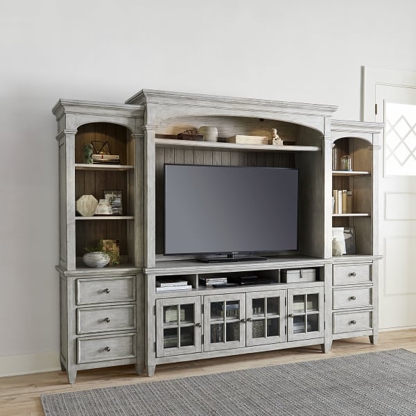 Heartland - Entertainment Center With Piers - White
