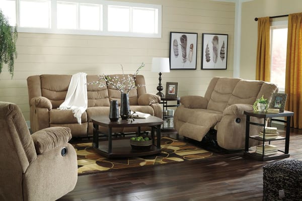 Tulen - Mocha - 3 Pc. - Reclining Sofa, Loveseat, Rocker Recliner