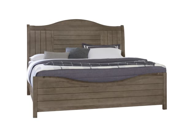 Cool Farmhouse - King Sleigh Bed - Gray