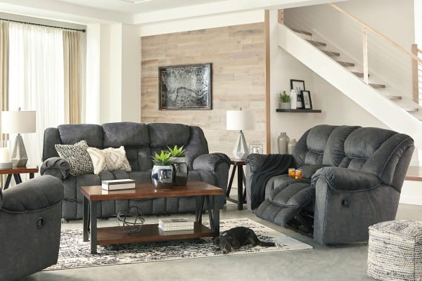 Capehorn - Granite - 3 Pc. - Reclining Sofa, Loveseat, Rocker Recliner