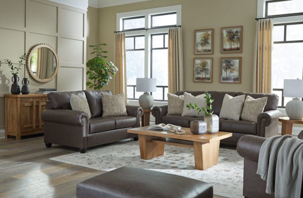 Roxmere - Umber - 4 Pc. - Sofa, Loveseat, Chair, Ottoman