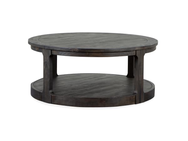 Boswell - Round Cocktail Table (With Casters) - Peppercorn