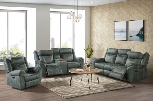 Sorrento - 3 Piece Living Room Set Sofa, Loveseat & Recliner - Charcoal