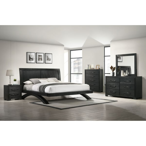Allan - Queen Panel 3 Piece Bedroom Set - Black