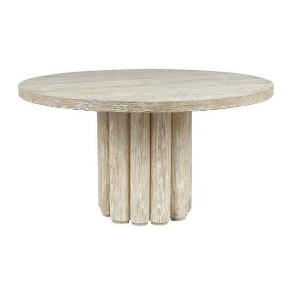 Tiber - 55" Round Dining Table - Cream Washed