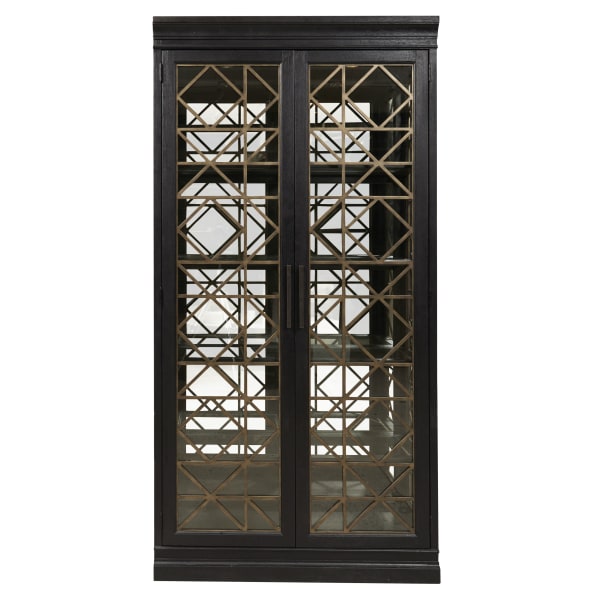 Pulaski Accents - 4 Shelf Display Cabinet with Decorative Glass Doors - Black