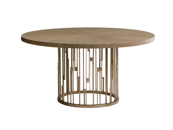 Shadow Play - Rendezvous Round Metal Dining Table With Wooden Top