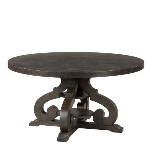 Stone - Round Dining Table - Smokey Walnut