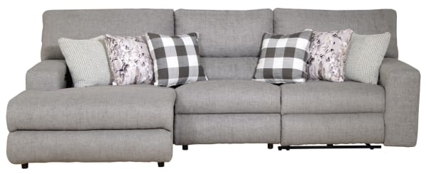 Rockport - 3 Piece Power Reclining Sectional With 1 LSF Lay-Back Chaise, 1 Armless Chair And 1 Lay-Flat Recliner