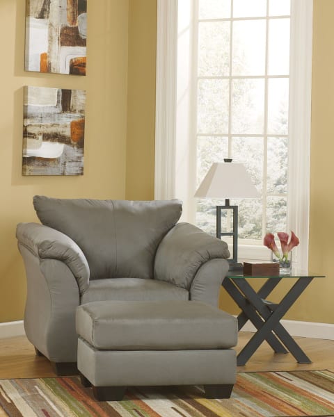 Darcy - Light Gray - 2 Pc. - Chair With Ottoman