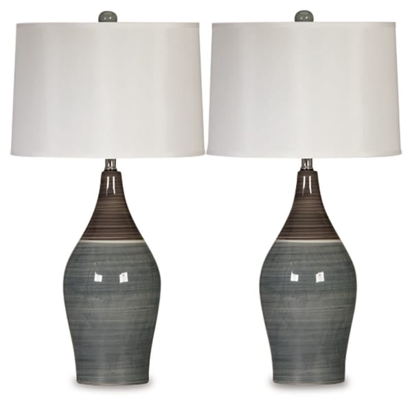 Niobe - Multi Gray - Ceramic Table Lamp (Set of 2)