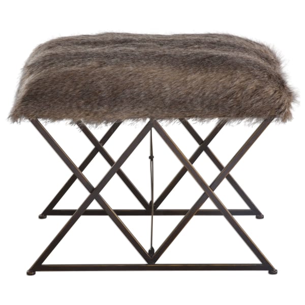 Brannen - Plush Small Bench - Dark Brown