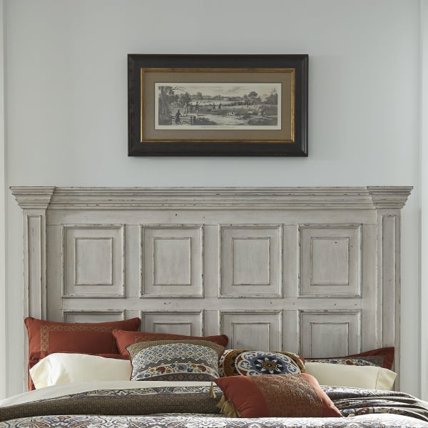 Big Valley - Queen Mansion Headboard - Whitestone