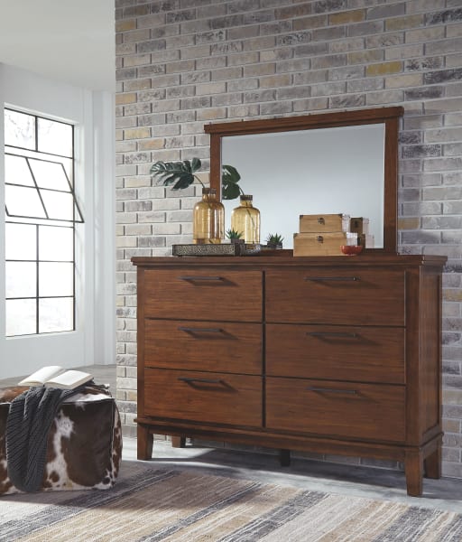 Ralene - Medium Brown - Dresser, Mirror