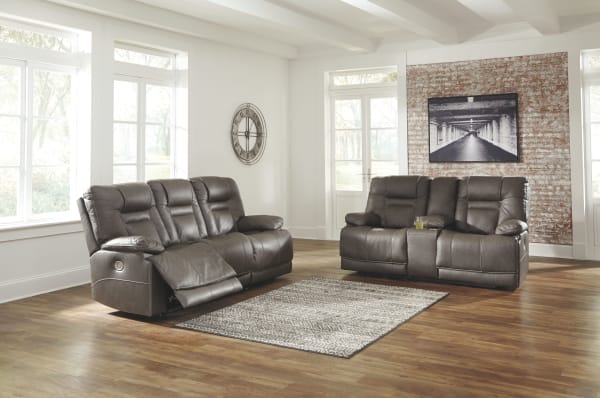 Wurstrow - Smoke - 2 Pc. - Power Sofa, Loveseat
