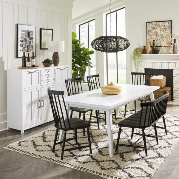 Capeside Cottage - 6 Piece Rectangular Table Set - White