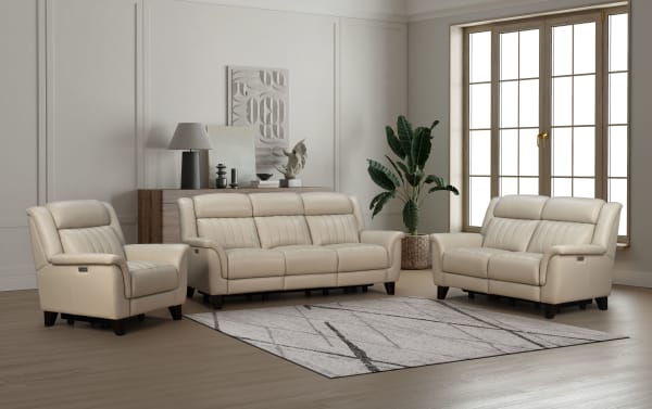 Kimball - Power Loveseat With Power Recline, Power Headrest - Cream