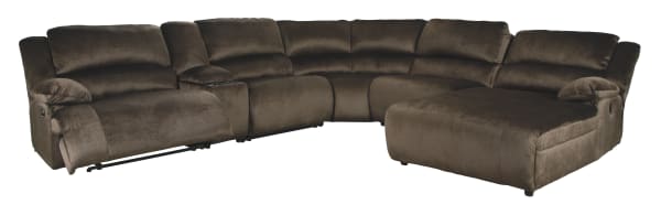Clonmel - Chocolate - Left Arm Facing Recliner 6 Pc Sectional