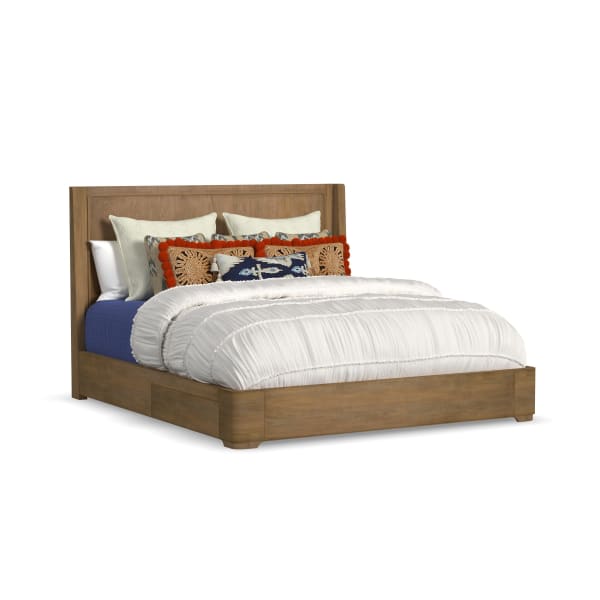 Normandy - King Panel Storage Bed - Light Brown