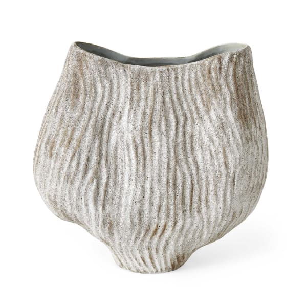 Water Lily - Vase - Brown / White