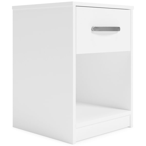 Flannia - White - One Drawer Night Stand - 23" Height