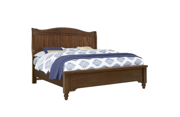 Heritage King Sleigh Bed Amish on Cherry Solids