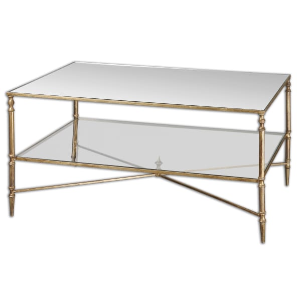 Henzler - Mirrored Glass Coffee Table - Gold