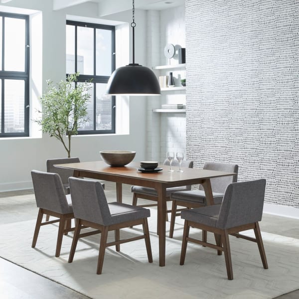 Space Savers - 7 Piece Leg Table Set - Brown