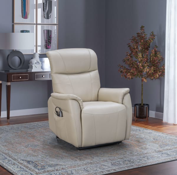 Leighton - Power Lift Recliner With Power Headrest And Power Lumbar - Cream