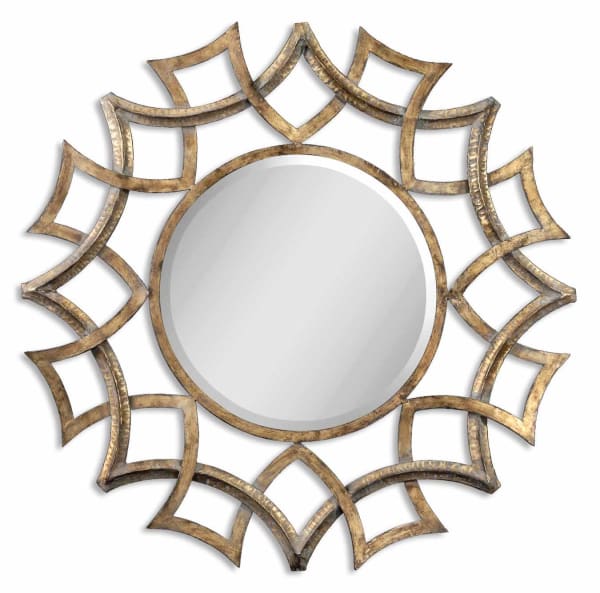 Uttermost Demarco Round Antique Gold Mirror