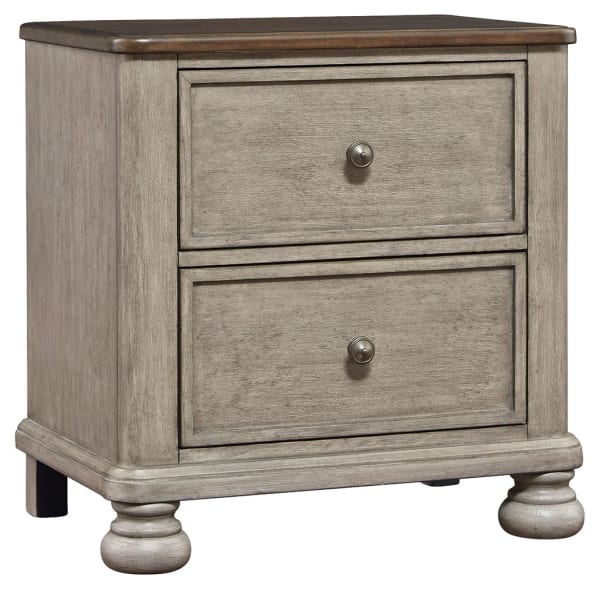 Falkhurst - Gray/Brown - Two Drawer Night Stand