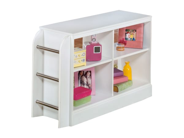 Lulu - White - Loft Bookcase with Ladder
